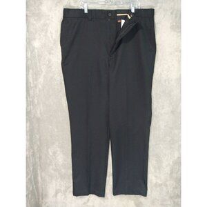 Oak Hill Dress Pants Mens 42x34 Black Straight Leg Comfort Waist High Rise